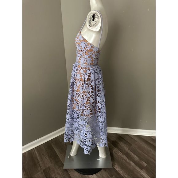 SELF-PORTRAIT AZALEA LACE MIDI DRESS - PURPLE - Picture 7 of 11